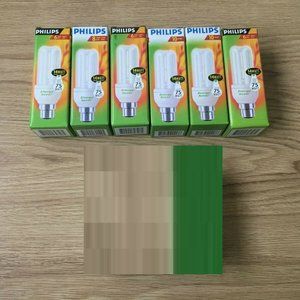 - 6xLong lasting compact fluorescent lamp ENERGY-SAVING LIGHT BULBS 75W tube NEW